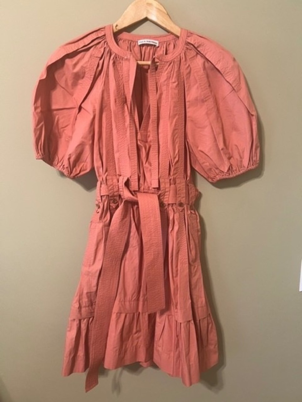 ULLA JOHNSON Mica Belted Dress in Aragon Size 0
